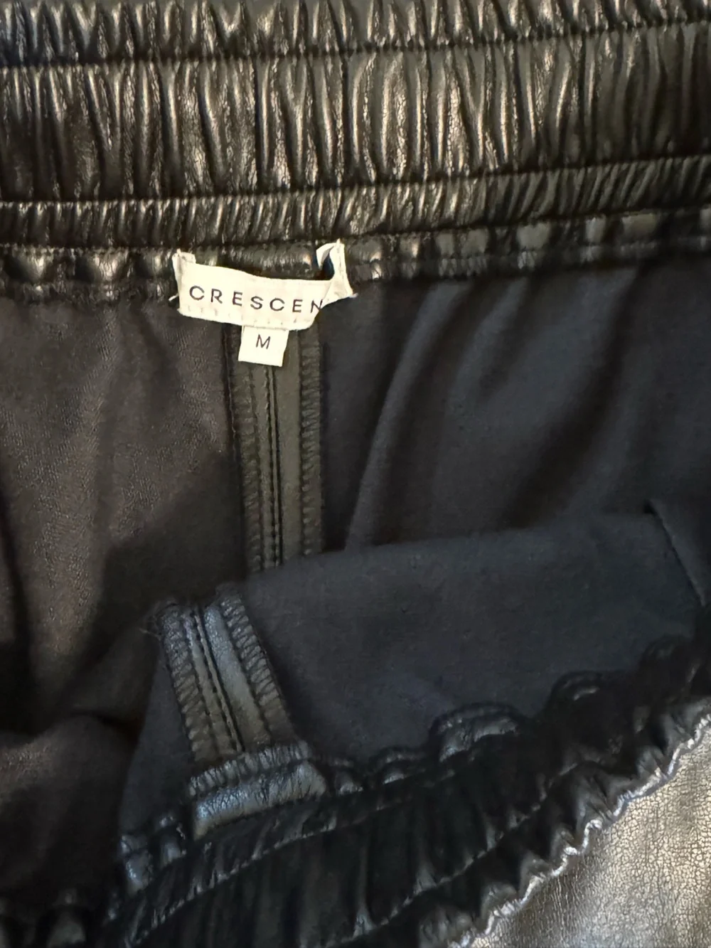Crescent Black Faux Leather Athletic Shorts - Picture 2 of 2